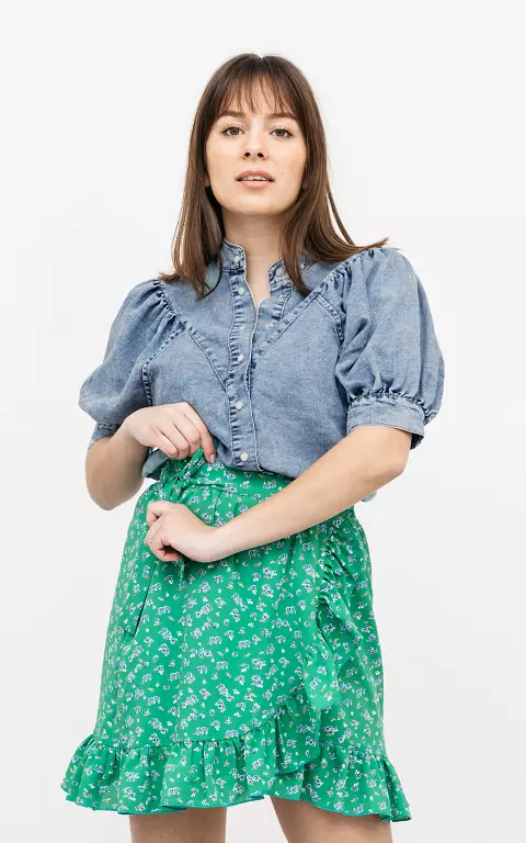 Denim blouse with short sleeves 
