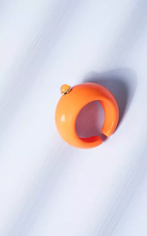 Thick coloured statement ring orange