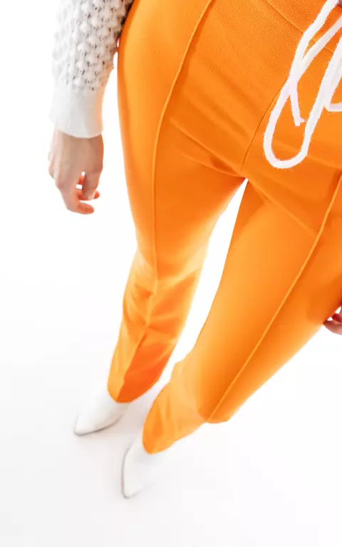 High waist flared pantalon oranje