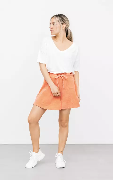 Soft shorts with waist tie orange
