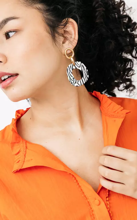 Big earrings with zebra print 