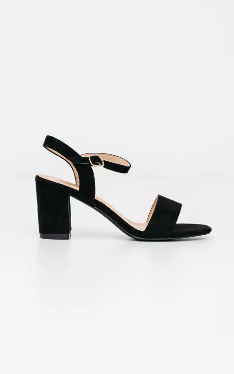 Suede look heels black