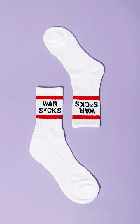 Cotton “War Socks” white red