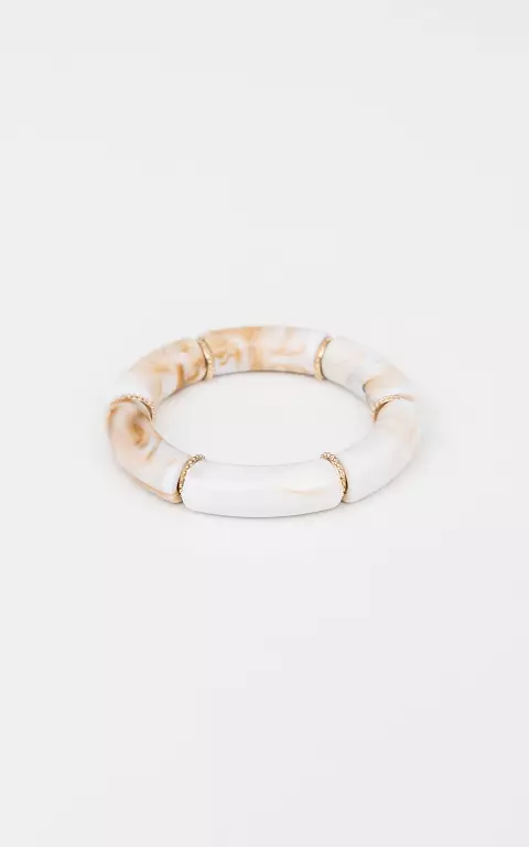 Marble look bracelet white beige