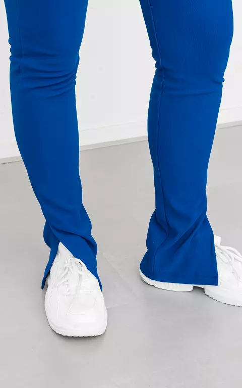 Pants with split blue