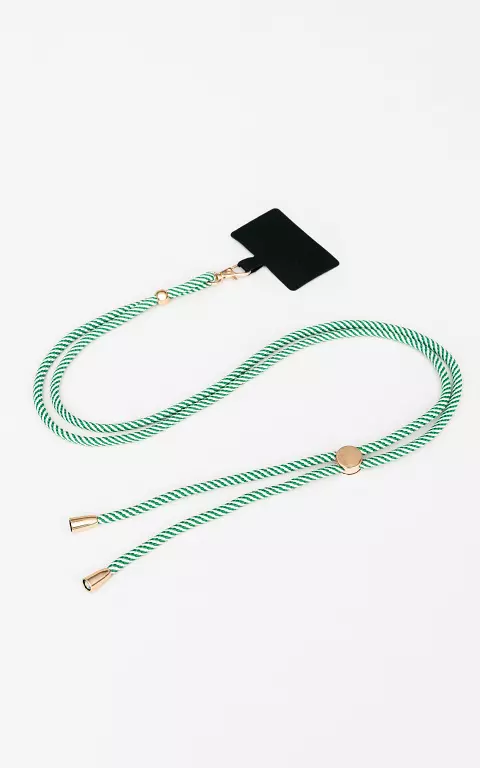 Telephone cord with gold-coated details green white