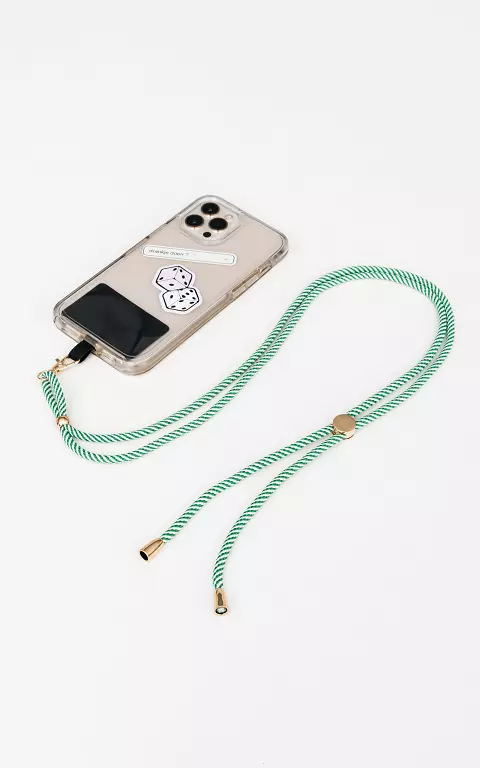 Telephone cord with gold-coated details green white