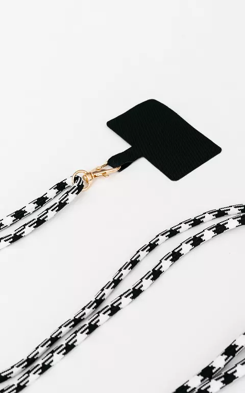 Telephone cord with gold-coated details black white