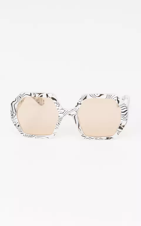 Sunglasses with print white black