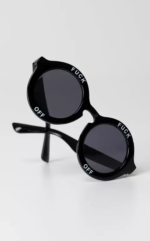 Sunglasses with text 