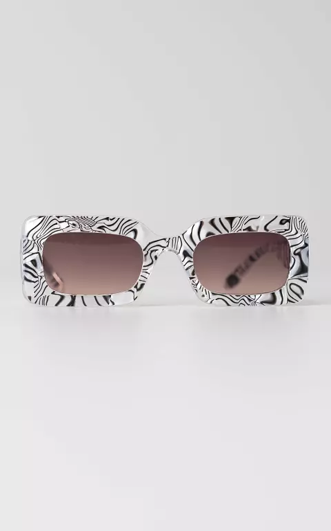 Sunglasses with synthetic frame silver dark brown