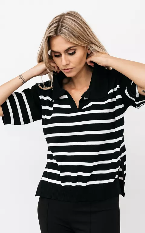 Stripes shirt with collar 