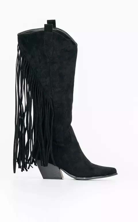 High cowboy boots with frills 