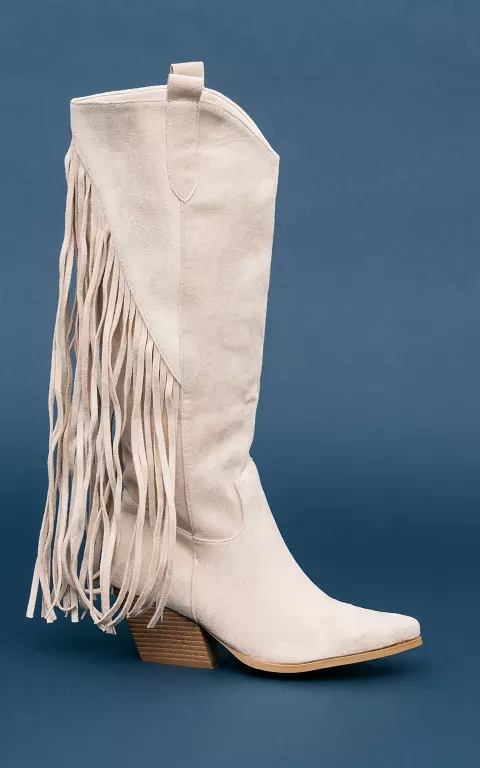High cowboy boots with frills 