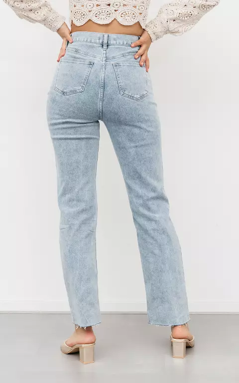 High Waist Straight Jeans hellblau
