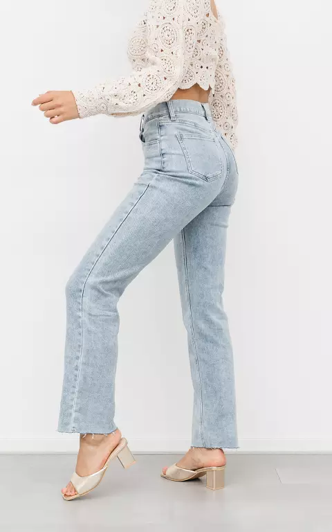 High waist straight jeans light blue