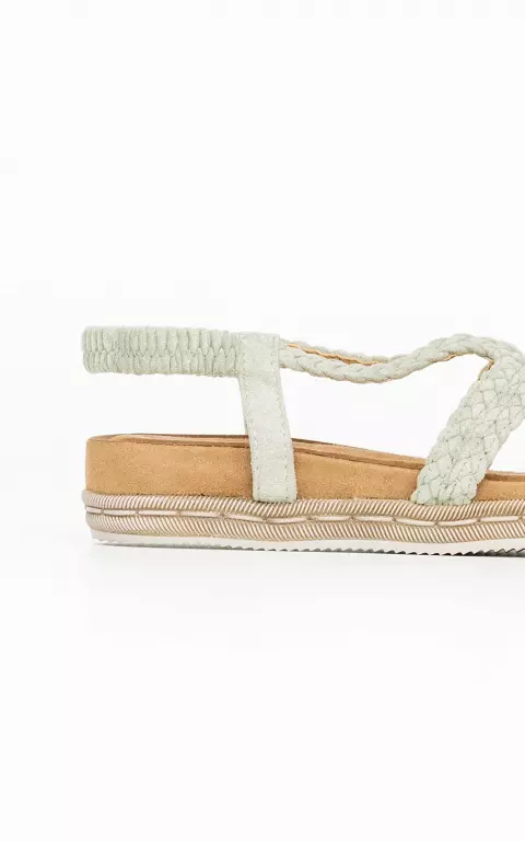 Sandals with braided band green