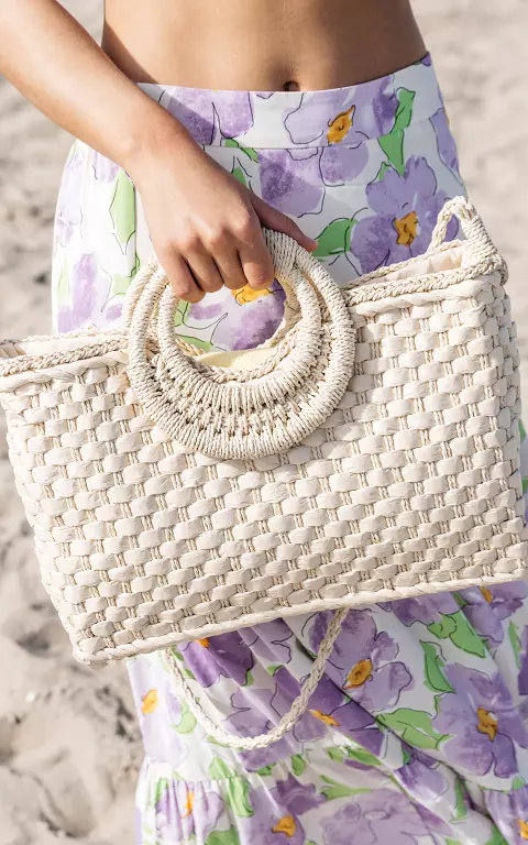Straw bag with round handle 