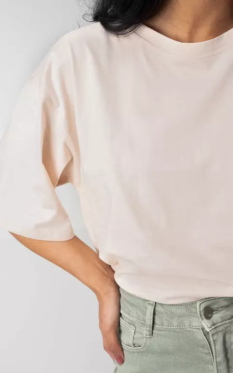 Basic cotton t-shirt beige