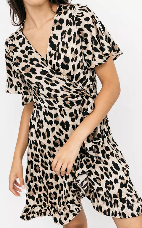 Leopard print wrap-around dress 