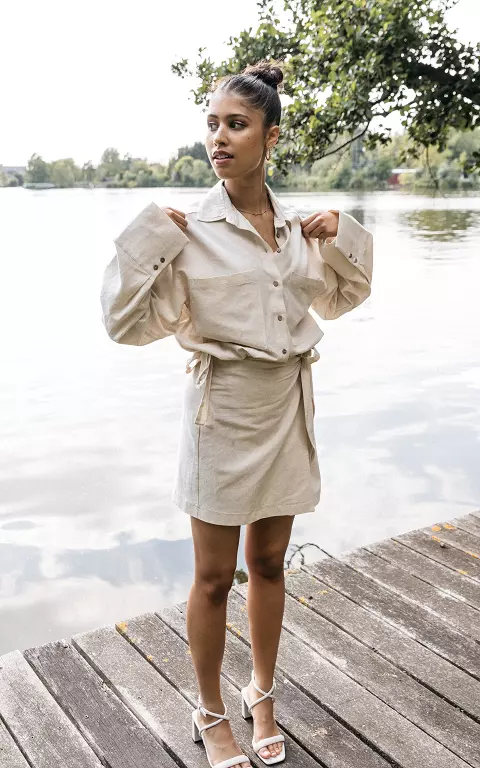 Wrap-around skirt beige