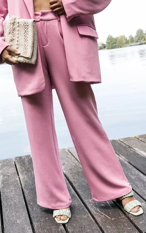Wide leg pantalon met zakken roze