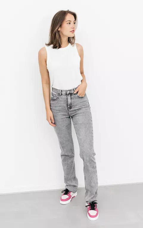 5-Pocket straight fit jeans light grey