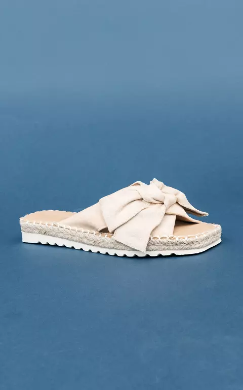 Slippers with bow beige