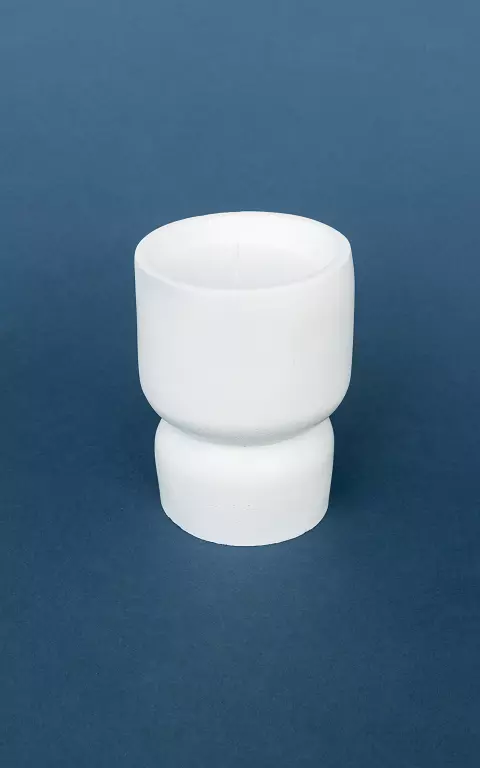 Candle in pot white