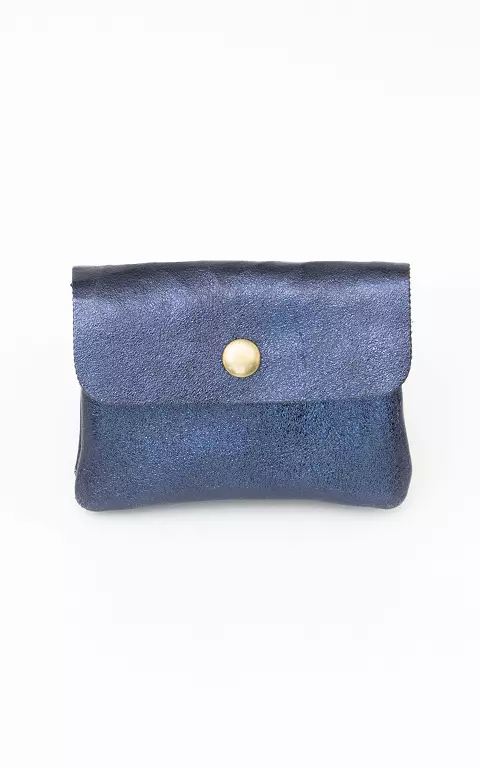 Metallic wallet with stud dark blue