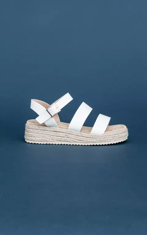Sandal with suede look white