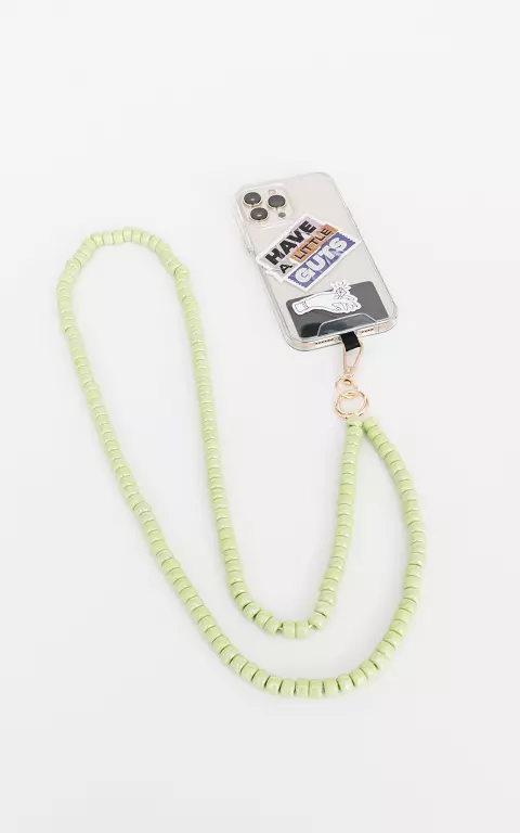 Telephone cord with beads light green