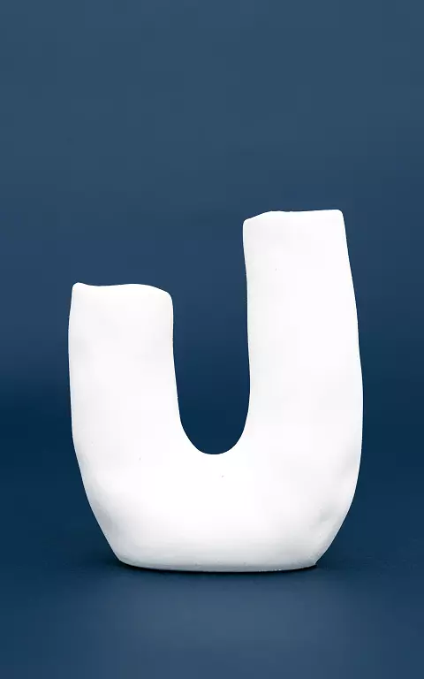 Vase in U-Form weiß