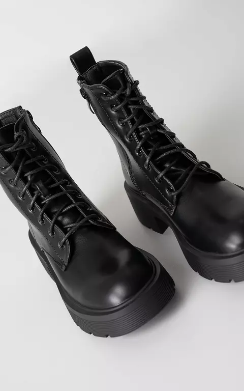 Leather look lace-up boots 