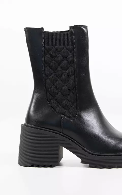 Leather look boots met elastiek aan de zijkant zwart