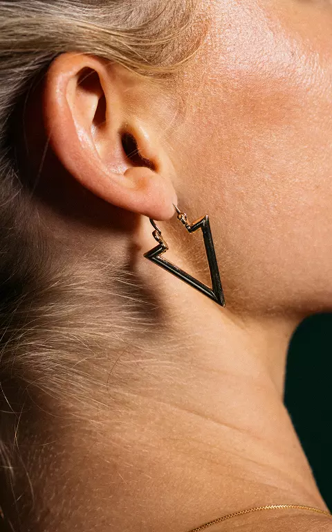 Gold filled oorbellen in driehoek vorm 