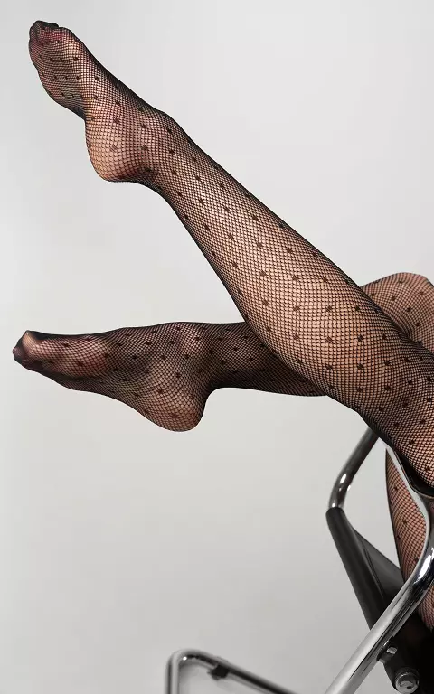 Fishnet tights with dots black
