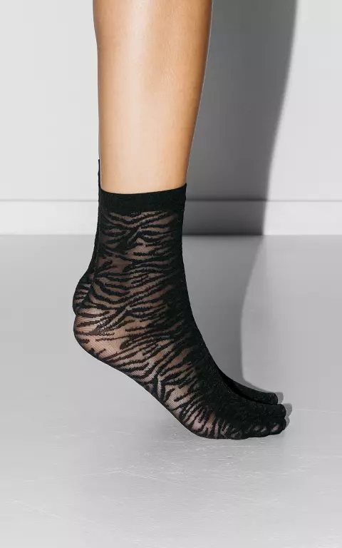 Pantyhose socks with pattern black