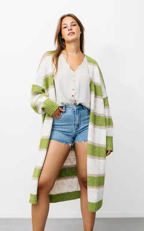 Long cardigan with stripes 
