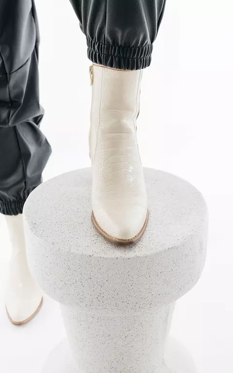 Ankle boots with pointed noses cream