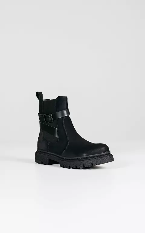 Suede look boots black