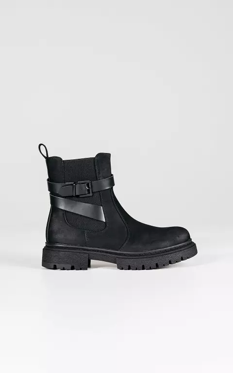 Suede look boots black