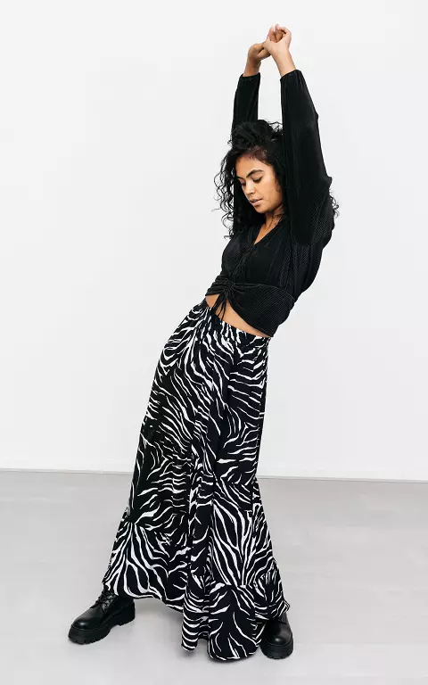 Maxi skirt with zebra print 