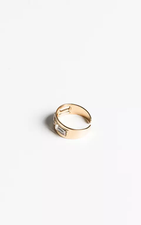 Verstelbare ring met gekleurde steentjes goud zilver