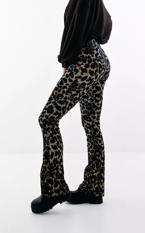 Hose im Samt-Look leopard