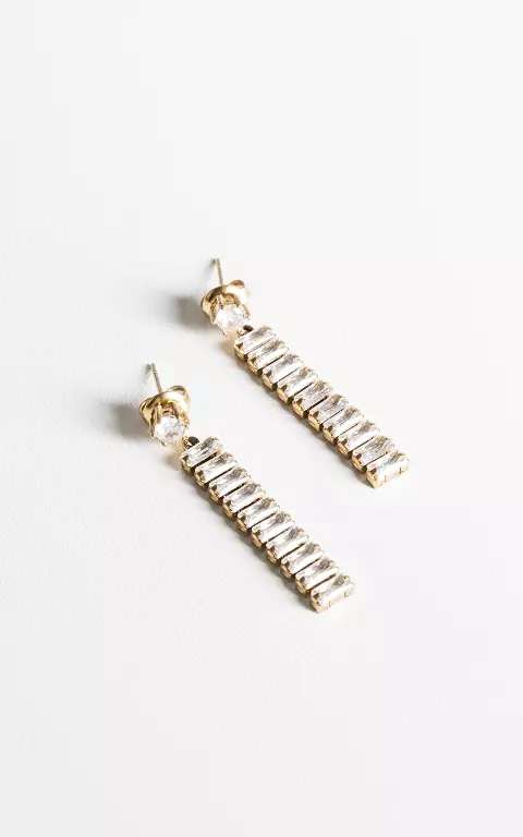 Stainless steel earrings with beads gold silver