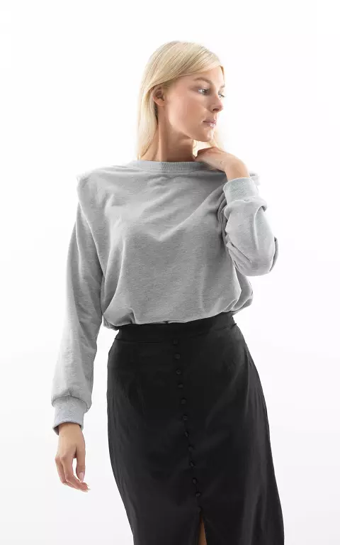 Sweater with shoulder pads light grey