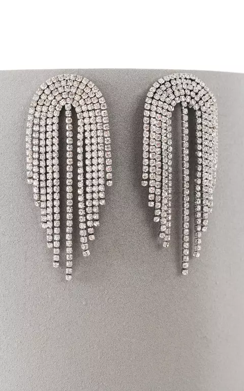 Earrings with rhinestones silver