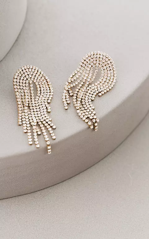 Earrings with rhinestones gold silver