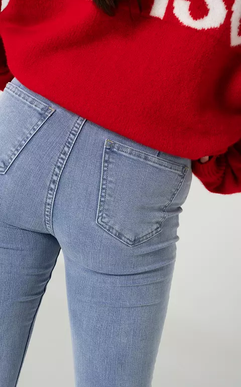 Mid waist skinny jeans lichtblauw